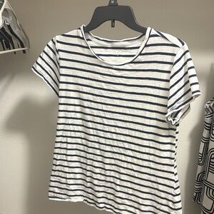 LC Lauren Conrad Navy and White Striped Tee